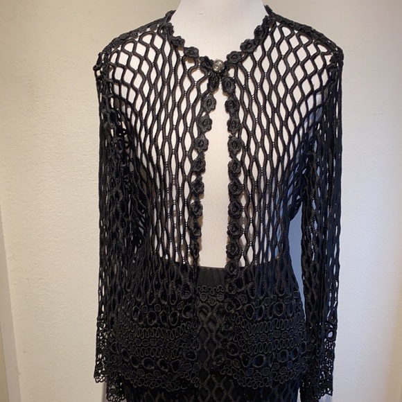 RARE Vintage SAM Black Lace Skirt Set Size: Small - Picture 6 of 12